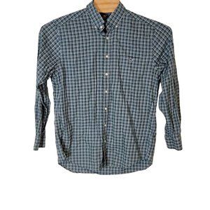 Vineyard Vines Slim Fit Tucker Shirt Size Large‎ Whale Logo Green Blue Plaid